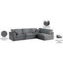 Meridian Serene Grey Linen Textured Fabric Deluxe Comfort Modular Sectional IMAGE 15