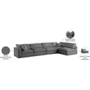 Meridian Serene Grey Linen Textured Fabric Deluxe Comfort Modular Sectional IMAGE 15