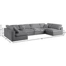 Meridian Serene Grey Linen Textured Fabric Deluxe Comfort Modular Sectional IMAGE 9