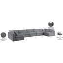 Meridian Serene Grey Linen Textured Fabric Deluxe Comfort Modular Sectional IMAGE 10
