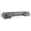 Meridian Serene Grey Linen Textured Fabric Deluxe Comfort Modular Sectional IMAGE 9