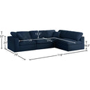 Meridian Serene Navy Linen Textured Fabric Deluxe Comfort Modular Sectional IMAGE 14