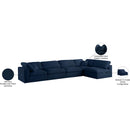 Meridian Serene Navy Linen Textured Fabric Deluxe Comfort Modular Sectional IMAGE 15