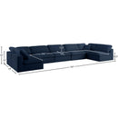 Meridian Serene Navy Linen Textured Fabric Deluxe Comfort Modular Sectional IMAGE 9