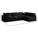 Meridian Plush Black Velvet Standard Comfort Modular Sectional IMAGE 11