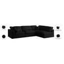 Meridian Plush Black Velvet Standard Comfort Modular Sectional IMAGE 12