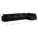 Meridian Plush Black Velvet Standard Comfort Modular Sectional IMAGE 12