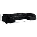 Meridian Plush Black Velvet Standard Comfort Modular Sectional IMAGE 8
