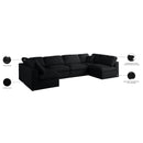 Meridian Plush Black Velvet Standard Comfort Modular Sectional IMAGE 9