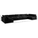 Meridian Plush Black Velvet Standard Comfort Modular Sectional IMAGE 9
