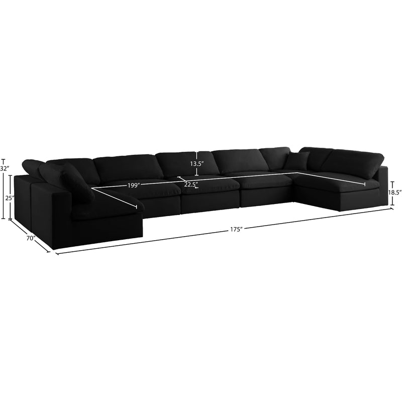 Meridian Plush Black Velvet Standard Comfort Modular Sectional IMAGE 9