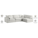Meridian Plush Cream Velvet Standard Comfort Modular Sectional IMAGE 12