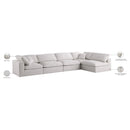 Meridian Plush Cream Velvet Standard Comfort Modular Sectional IMAGE 13