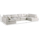 Meridian Plush Cream Velvet Standard Comfort Modular Sectional IMAGE 8