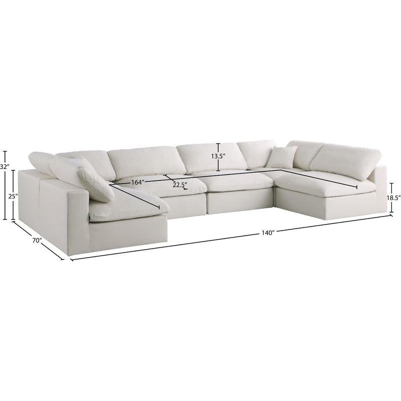 Meridian Plush Cream Velvet Standard Comfort Modular Sectional IMAGE 8