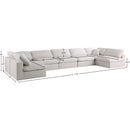 Meridian Plush Cream Velvet Standard Comfort Modular Sectional IMAGE 8