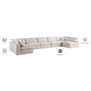 Meridian Plush Cream Velvet Standard Comfort Modular Sectional IMAGE 9