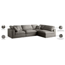 Meridian Plush Grey Velvet Standard Comfort Modular Sectional IMAGE 12