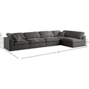 Meridian Plush Grey Velvet Standard Comfort Modular Sectional IMAGE 12