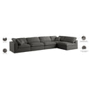 Meridian Plush Grey Velvet Standard Comfort Modular Sectional IMAGE 13