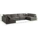 Meridian Plush Grey Velvet Standard Comfort Modular Sectional IMAGE 8
