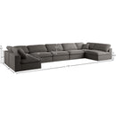 Meridian Plush Grey Velvet Standard Comfort Modular Sectional IMAGE 8