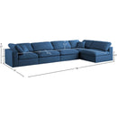 Meridian Plush Navy Velvet Standard Comfort Modular Sectional IMAGE 12