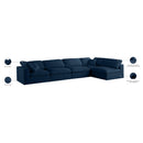 Meridian Plush Navy Velvet Standard Comfort Modular Sectional IMAGE 13