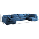 Meridian Plush Navy Velvet Standard Comfort Modular Sectional IMAGE 8