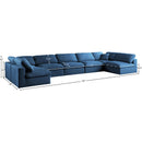 Meridian Plush Navy Velvet Standard Comfort Modular Sectional IMAGE 8
