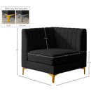 Meridian Alina Black Velvet Corner Chair IMAGE 17