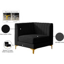 Meridian Alina Black Velvet Corner Chair IMAGE 18