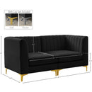 Meridian Alina Black Velvet Modular Sofa IMAGE 17