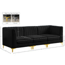 Meridian Alina Black Velvet Modular Sofa IMAGE 18