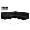 Meridian Alina Black Velvet Modular Sectional IMAGE 17