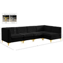 Meridian Alina Black Velvet Modular Sectional IMAGE 20