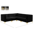 Meridian Alina Black Velvet Modular Sectional IMAGE 17