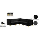 Meridian Alina Black Velvet Modular Sectional IMAGE 18
