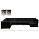 Meridian Alina Black Velvet Modular Sectional IMAGE 18