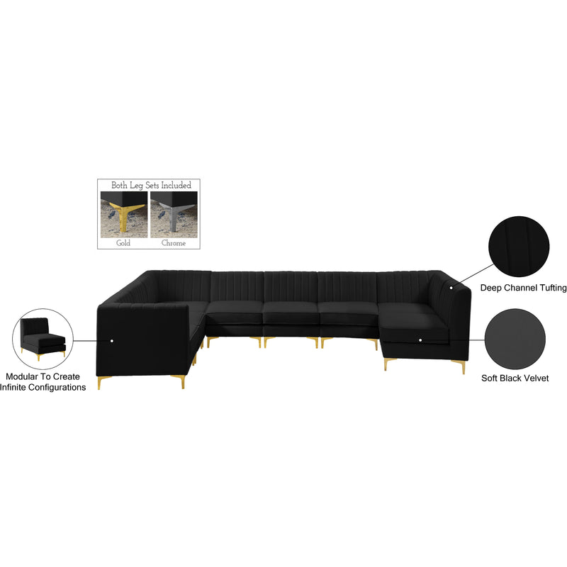 Meridian Alina Black Velvet Modular Sectional IMAGE 19