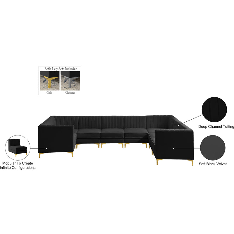 Meridian Alina Black Velvet Modular Sectional IMAGE 20