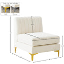Meridian Alina Cream Velvet Armless Chair IMAGE 17