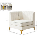 Meridian Alina Cream Velvet Corner Chair IMAGE 17