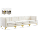 Meridian Alina Cream Velvet Modular Sofa IMAGE 17