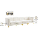 Meridian Alina Cream Velvet Modular Sofa IMAGE 18