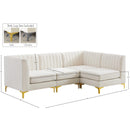 Meridian Alina Cream Velvet Modular Sectional IMAGE 20