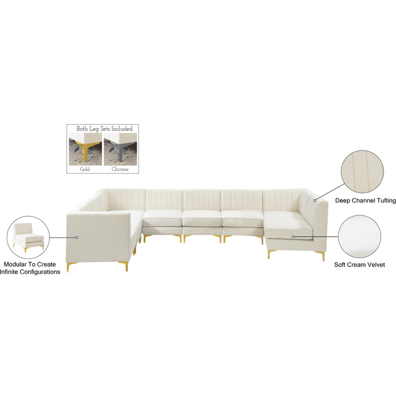 Meridian Alina Cream Velvet Modular Sectional IMAGE 19