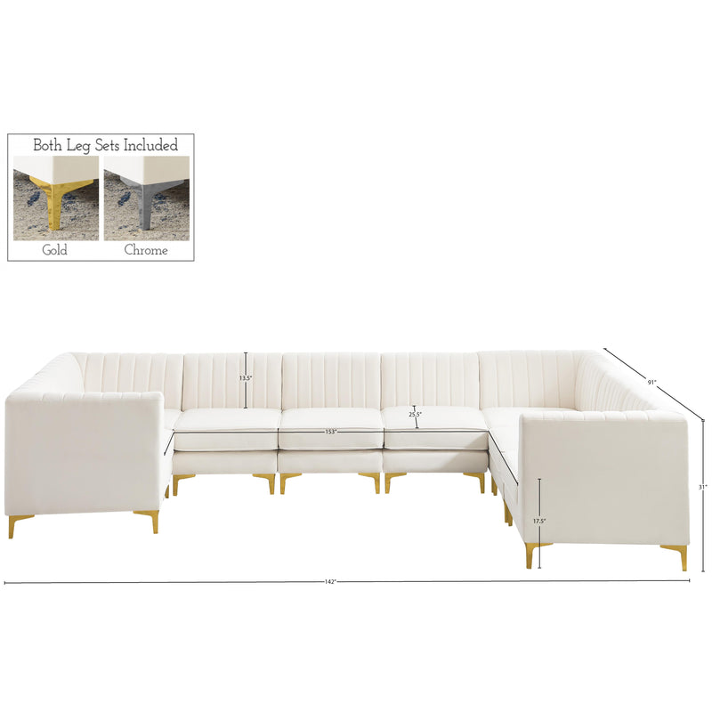Meridian Alina Cream Velvet Modular Sectional IMAGE 19