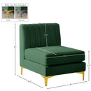 Meridian Alina Green Velvet Armless Chair IMAGE 17
