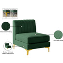 Meridian Alina Green Velvet Armless Chair IMAGE 18